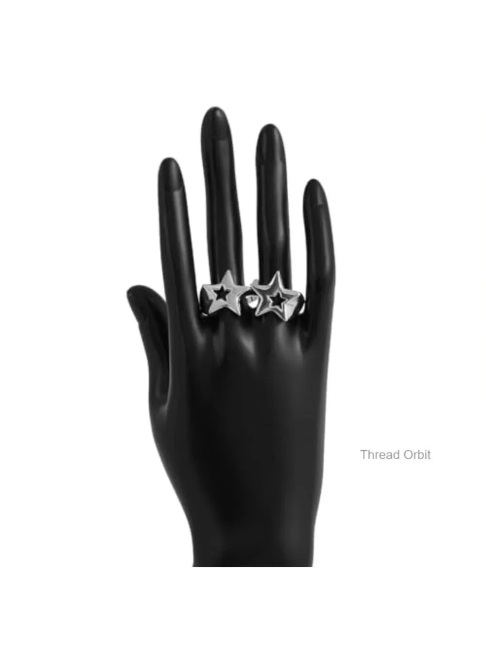 2-Pack Chunky Star Open Rings Set Hollow Stackable Knuckle Rings Adjustable